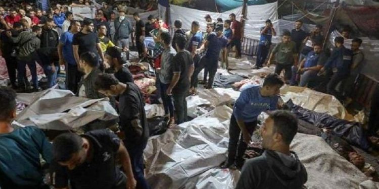 Qəzzədəki Əş-Şifa xəstəxanasının cərrahiyyə şöbəsinin bombalanması